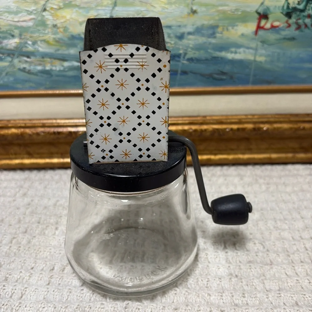 Vintage Androck Nutmeg Nut Grinder Atomic Age Print Made in USA